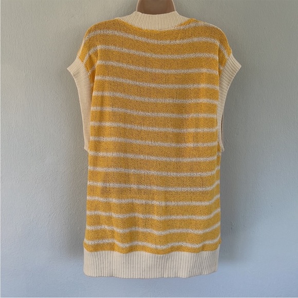 ZARA yellow stripe knit matching sweater vest pants set size small - Picture 3 of 7